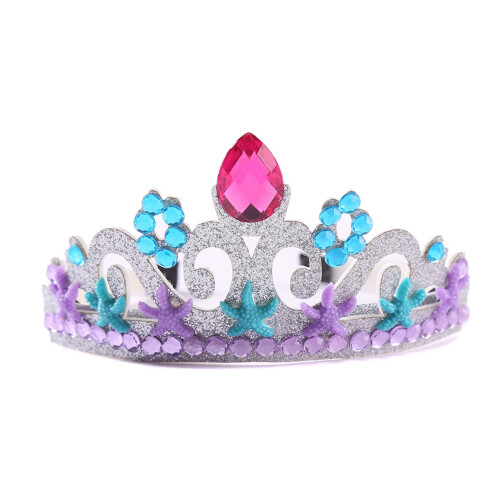 Mermaid Princess Headband Silver Rhinestone Crown 1