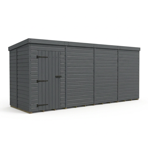 16x5 Pent Composite Shed Tanalised (Single Door, No Windows) 1