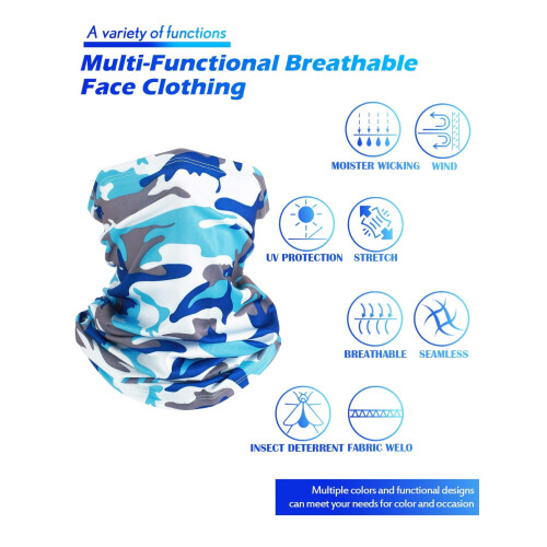 Summer Camo Neck Gaiter Scarf for Men 8 Pack 1
