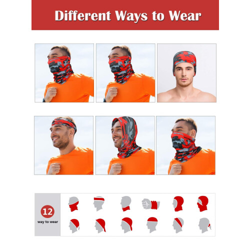 Summer Camo Neck Gaiter Scarf for Men 8 Pack 2