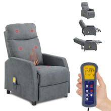 Electric Recliner Sofa Armchair with 6-Point Massage Heat Reclining Chair Elder