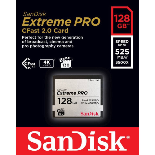 SanDisk SanDisk Extreme Pro CFast 2.0 128GB 525MB/s SDCFSP-128G-G46D 2