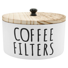 Wooden Coffee Filter Dispenser with Lid 1pc