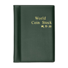 Coin Collection Album Black Leather 120 Pockets