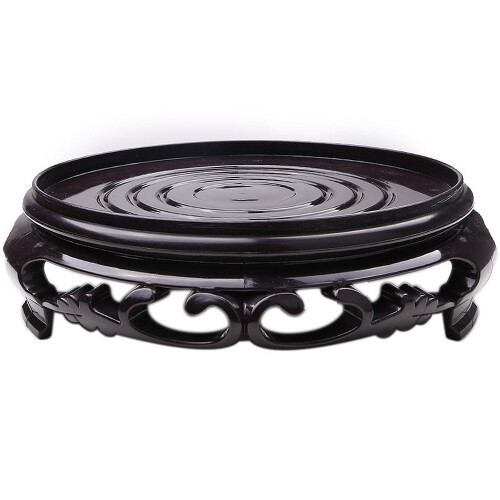 Antique Plastic Flowerpot Base Brown Black QD-09