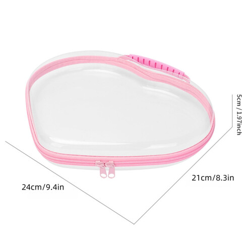 Heart-Shaped Transparent Storage Bag with Double Zipper