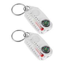 Compass Thermometer Keychain Pocket-Sized