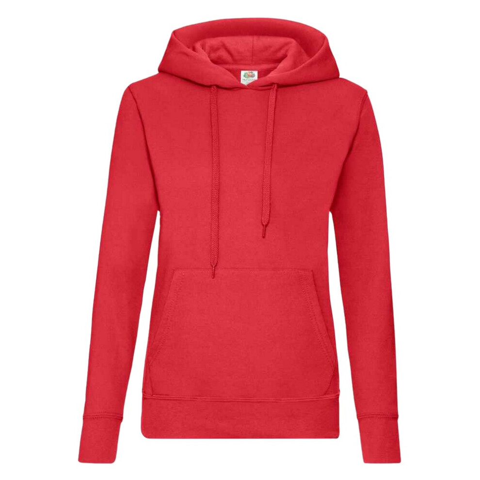 Fruit Of The Loom (L, Red) Classic Lady Fit Hooded Sweatshirt