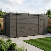 14x6 Pent Composite Shed Tanalised (Single Door, No Windows)