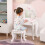 Kids Vanity Table and Chair Set ,Mirror and Stool 4