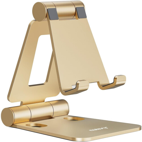 Dual Folding Phone Stand Gold Compatible with iPhone