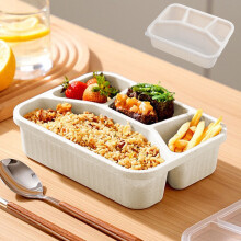 Wheat Straw Bento Box 4-Compartment Reusable Lunch Container