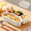 Wheat Straw Bento Box 4-Compartment Reusable Lunch Container 1