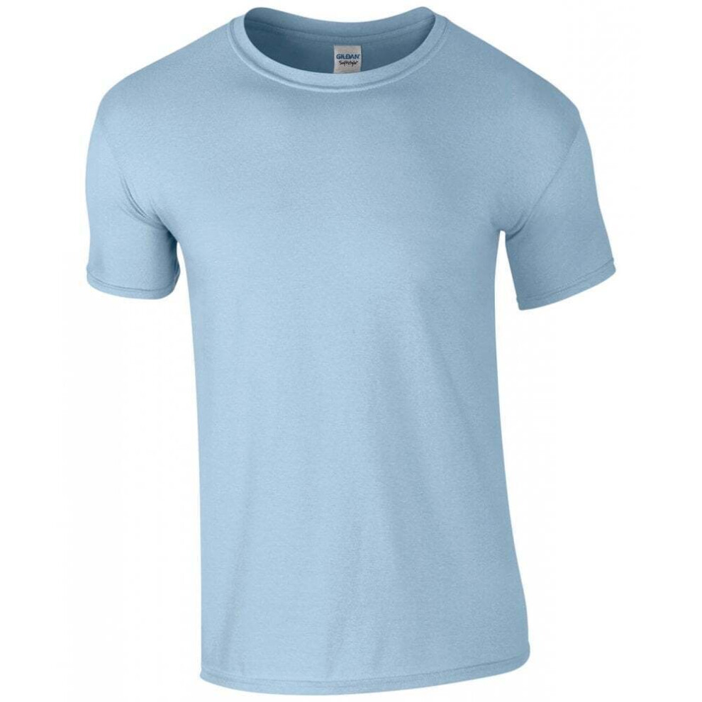 Gildan (M, Light Blue) Mens Soft Style Ringspun T Shirt