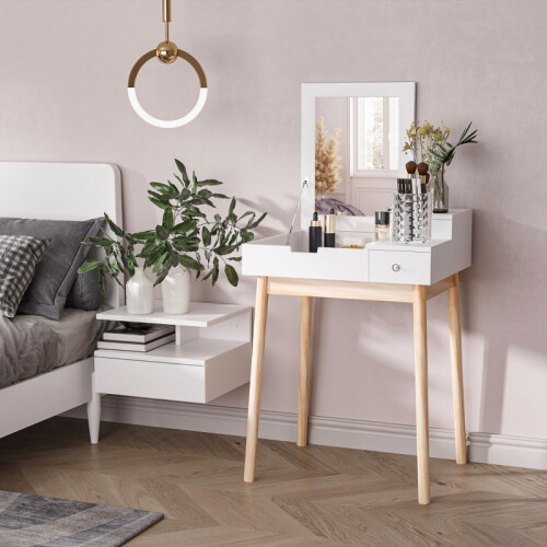 Dressing Table with Flip-up Mirror,2 Drawers 2