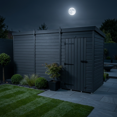 13x7 Pent Composite Shed Tanalised (Single Door, No Windows) 2