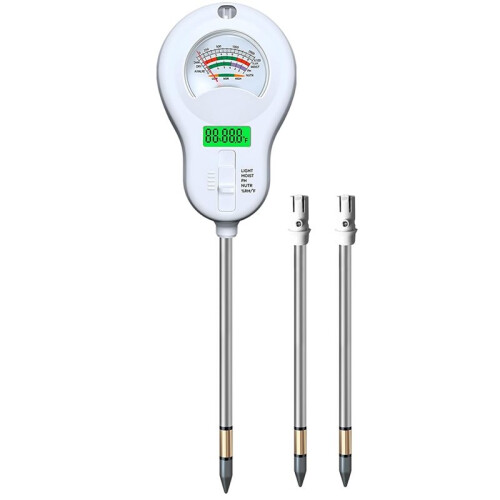 Soil Test Kit - Moisture, PH, Fertility, Sunlight, Temp & Humidity Meter with LCD Display 3-Pack