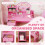 Kids Vanity Table and Chair Set,Pink 6