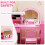 Kids Vanity Table and Chair Set,Pink 4
