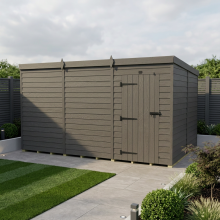 12x8 Pent Composite Shed Tanalised (Single Door, No Windows)