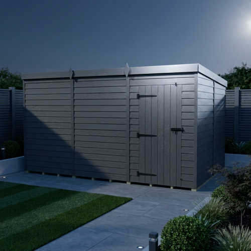 12x8 Pent Composite Shed Tanalised (Single Door, No Windows) 2