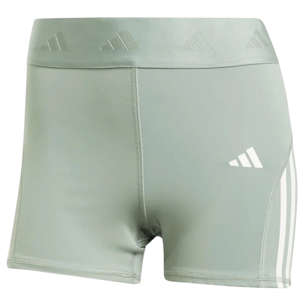 Adidas (12 Uk - 14 Uk, Linen Green) Womens/Ladies Hyperglam 3 Stripes Shorts