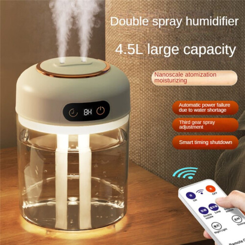 USB Humidifier Diffuser Essential Oil Diffuser with Atmosphere Light 4500Ml Cool Mist Humidifier for Spa Home Office