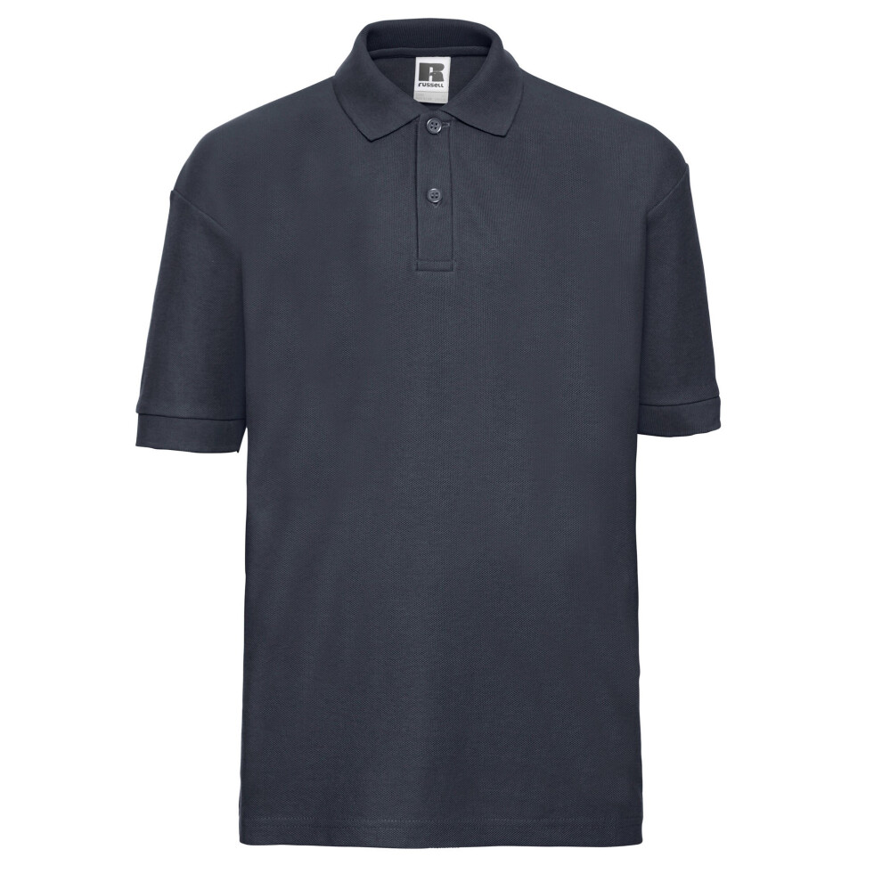 Russell (9-10 Years, French Navy) Childrens/Kids Pique Polo Shirt