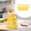 Boîte alimentaire pliable en silicone jaune 1200 ml 7