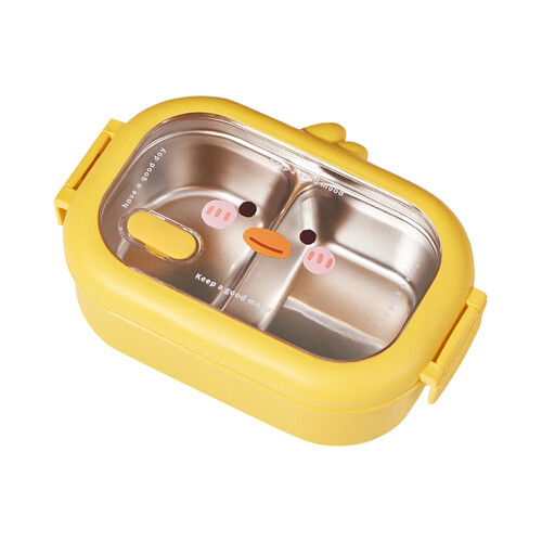 Stainless Steel Lunch Box with 2 Compartments 1 Piece