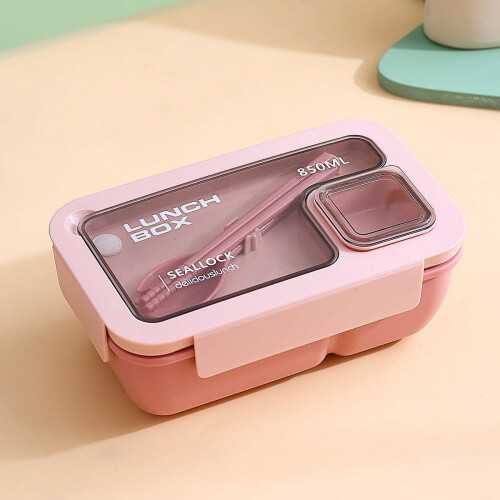 Leak-Proof Bento Box 850ml Microwave-Safe with Divider and 1