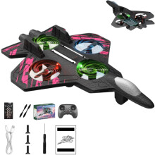 RC Jet Stunt Helicopter for Kids with LED Lights and 2