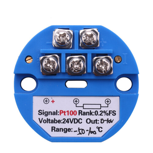 2X RTD PT100 Temperature Transmitter DC24V Minus 50 - 100 degree Output 0-10V 2