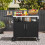 Grill Cart With Storage, Folding Stainless Top, Black 1