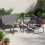 4-Piece Patio Conversation Set, Grey Cushions, Metal Frame 1