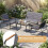 4-Piece Patio Conversation Set, Grey Cushions, Metal Frame 8