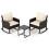 3-Piece Rattan Balcony Set - 2 Rocking Chairs, Glass Table 1