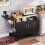 Grill Cart With Storage, Folding Stainless Top, Black 6