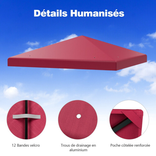 Replacement Gazebo Canopy 300x300 cm, Polyester, Wine 2
