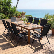 Outdoor Folding Garden Chairs Set of 4, 5-Position, Black