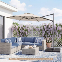 10 Ft Cantilever Patio Umbrella - 360 Vented, Beige