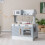Kids Pretend Kitchen Playset - Double-Sided, 2-Seat Cafe, Gray 1