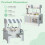 Kids Pretend Kitchen Playset - Double-Sided, 2-Seat Cafe, Gray 5