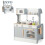 Kids Pretend Kitchen Playset - Double-Sided, 2-Seat Cafe, Gray 2
