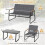 4-Piece Patio Conversation Set, Grey Cushions, Metal Frame 5