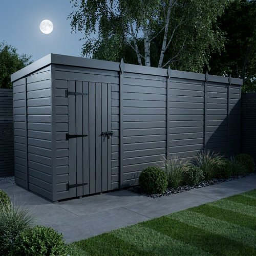 17x5 Pent Composite Shed Tanalised (Single Door, No Windows) 2