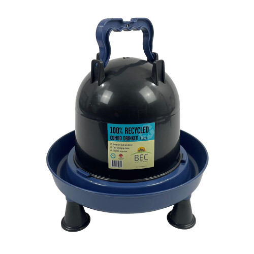 (12L, Black/Blue) Bec Feeders Recycled 7L Bird Water Bottle