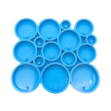 Silicone Keychain Mold Round Glossy with Hole