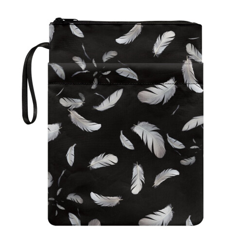 Book Sleeve Protector Polyester 11.4" x 8.66" Feathers