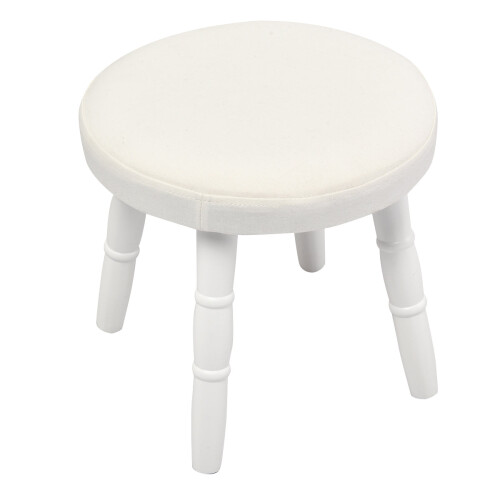 Conjunto de penteadeira infantil com banqueta, espelho e gaveta, branco